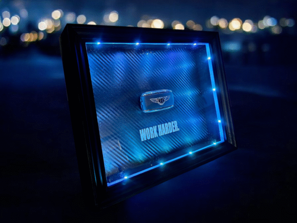 Bentley GLOW paveikslas su RGB LED apšvietimu – WORK HARDER – DORI