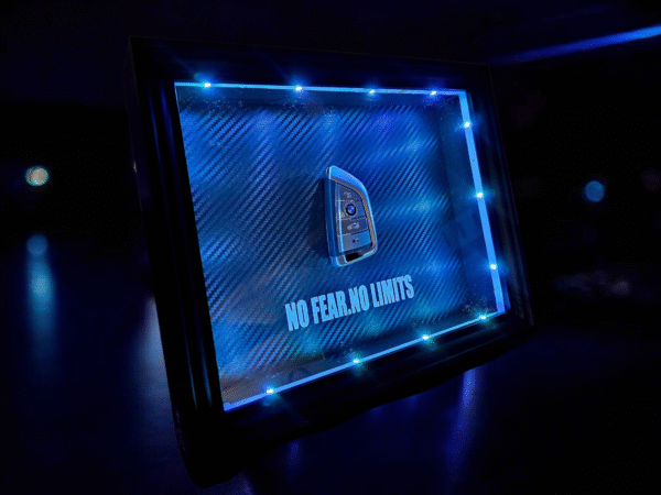 BMW GLOW paveikslas su RGB LED apšvietimu – NO FEAR. NO LIMITS. – DORI